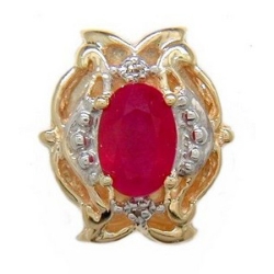B589 14K BURMESE RUBY SLIDE. 